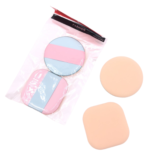 Pomo Para Polvo Meiyani Cuadrada Rosada Y Redonda Azul X2 SKU 22239-1