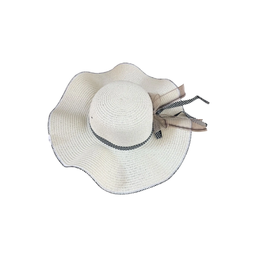 Sombrero Con Moño Color Caqui-Blanco-Beige X und SKU BB-F243123