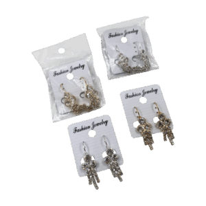 Aretes Largos Rombo Dorado Y Plateado X und SKU CA2795-1